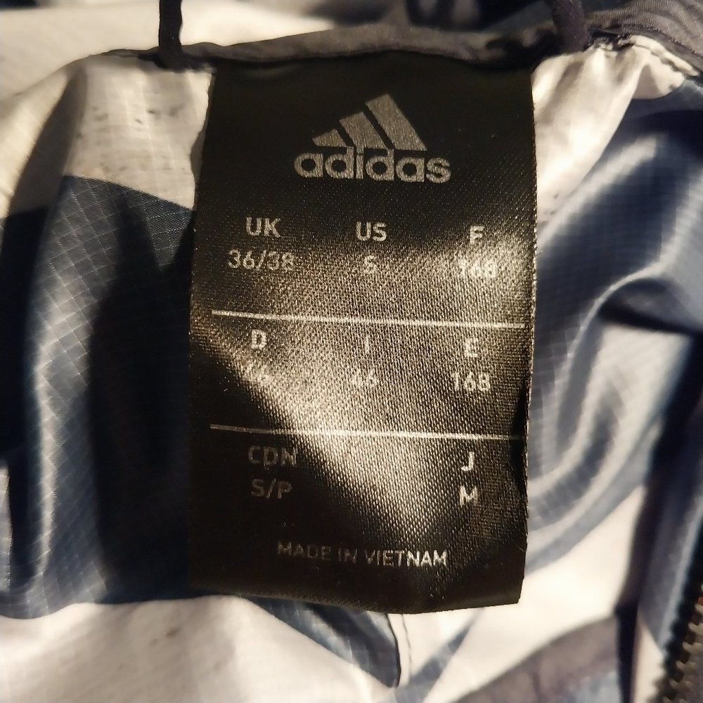Adidas TERREX Jacket Men Small Black Gray Windbreaker Full Zip Hood Lightweight - Picture 10 of 12